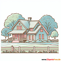 Landhaus Clipart - Bilder zum Thema Immobilien