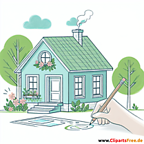 Ökohaus Clipart - Bilder zum Thema Immobilien