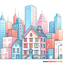 Stadthaus Clipart - Bilder zum Thema Immobilien