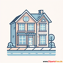 Stadthaus mit großen Fenstern Clipart - Bilder zum Thema Architektur