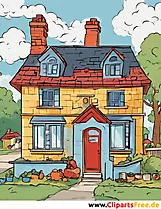 House illustration in comic style