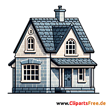 Haus mit einem Schieferdach Clipart