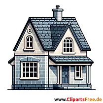 House with a slate roof clipart