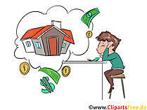 Hauskauf Kreditkalkulation Clipart, Illustration, Bild, Grafik gratis