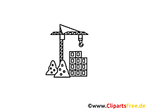 Baukran Zeichnung, Grafik, Clipart, Bild