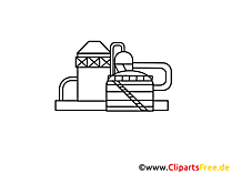 Chemiewerk Zeichnung, Grafik, Clipart, Bild