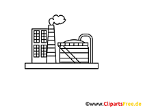 Fabrik Zeichnung, Grafik, Clipart, Bild