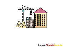 Neubau, Hausbau Clipart, Cartoon, Bild, Grafik