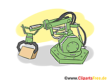 Produktionstrasse, Band, Fliessfertigung, Robot - Industrie Cliparts, Wirtschaft Bilder, Business Grafiken