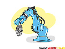 Roboter, Fliessband Automobilindustrie Clipart, Bild, Cartoon