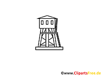 Turm, Wache, Grenze Zeichnung, Grafik, Clipart, Bild