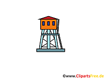 Überwachungsturm Clipart, Bild, Cartoon, Grafik gratis