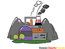 Werk, Fabrik - Industrie Cliparts, Wirtschaft Bilder, Business Grafiken, Illustrationen