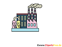 Werk mit Schornsteinen Bild, Clipart, Illustration, Grafik kostenlos
