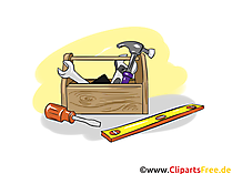 Zimmermann-Werkzeugkiste - Industrie Cliparts, Wirtschaft Bilder, Business Grafiken, Illustrationen