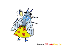 Fliege Comic, Cartoon, Clipart, Bild, Zeichnung, Illustration gratis