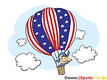 4 Juli Amerika Clipart, Bild, Grusskarte gratis