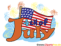 4th July Flags Clipart, Greeting Card, Image