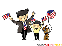 4th of July Graphics with amrecian family