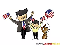 4th of July Graphics with amrecian family
