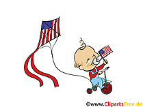 Amerikanischer Unabhaengigkeitstag Clipart, Bild, Grusskarte gratis