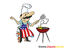 Barbeque 4th July Clipart, Bild, Grusskarte gratis