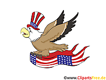 USA Unabhängigkeitstag Clipart, Bild, Grusskarte, Cartoon gratis
