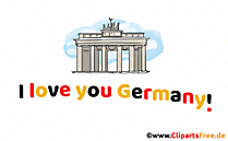 Brandenburger Tor mit animirtem Text I love you Germany