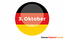 Button rund 3. Oktober Tag der Deutschen Einheit