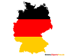 Deutschland Konturen - Landkarte für Deutschland in schwarz, rot, gold