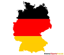 Deutschland Konturen - Landkarte für Deutschland in schwarz, rot, gold