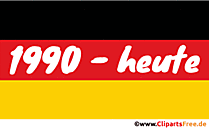 Flagge Deutschland mit animiertem Text 1990 - heute