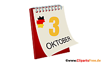 Kalender mit Datum 3. Oktober Gif-Animation