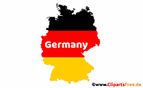 Karte Deutschland mit Farben Schwarz, Rot, Gold