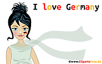 Plakat I love Germany mit schöner Frau