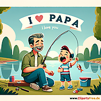 Cartoon Bild zum Vatertag - Ich liebe Papa