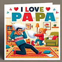 Grusskarte Ich liebe Vater - Cliparts zum Vatertag