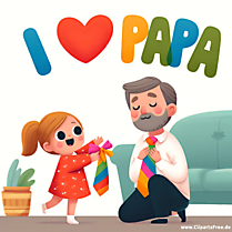 Ich liebe Papa Glückwunschkarte zum Vatertag oder Geburtstag