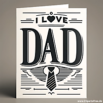 Klassikaline õnnitluskaart isadepäevaks – ma armastan isa