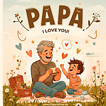 Papa, ich liebe Dich Glückwunschkarte auf Englisch