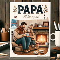 Vatertag Grusskarte in englischer Sprache