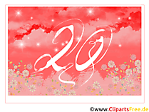 20 Jahre Glueckwunschkarte zum Versenden kostenlos