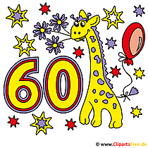60 Jubiläum Karte - Clipart gratis