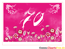 70 Jahre Glueckwunschkarte zum Versenden kostenlos