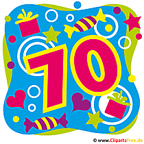 70 Jubiläum Karte - Clipart