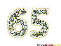 Glückwunschkarte 65 Jahre Jubiläum - Glückwunschkarte, Clipart, Bild, Grafik für Einladung