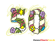 Gratulation 50 Jahre - Clipart, Grusskarte
