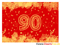 Runde Geburtstagszahlen 90 Jahre Karte