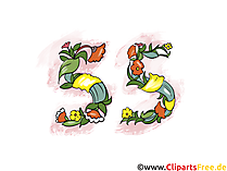 Wünsche zum Geburtstag 55 Jahre - Clipart, Grusskarte, Glückwunschkarte, eCard, Vorlage Einladung
