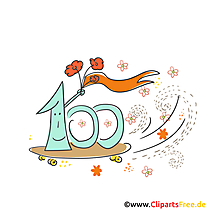 Zum 100 Geburtstag Glueckwunschkarte kostenlos